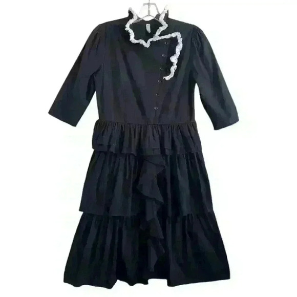 Ava & Lu Sz XS High Neck Dress Black Cotton WhimsyGoth Costume Halloween - Picture 3 of 14